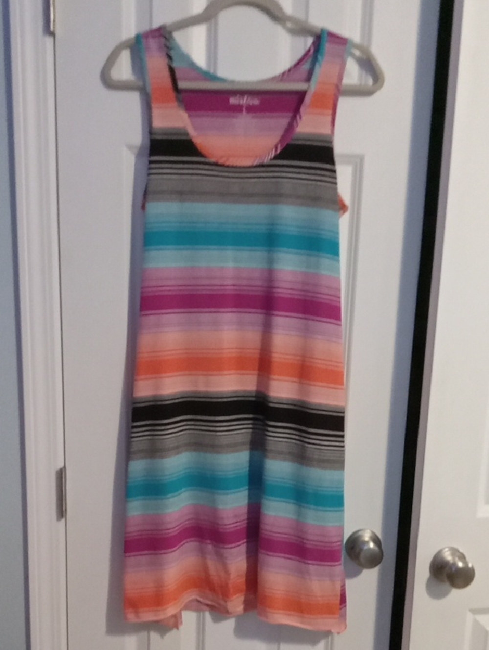 Sleeveless Striped Midi Dress — Multi-Color - Picture 1 of 4